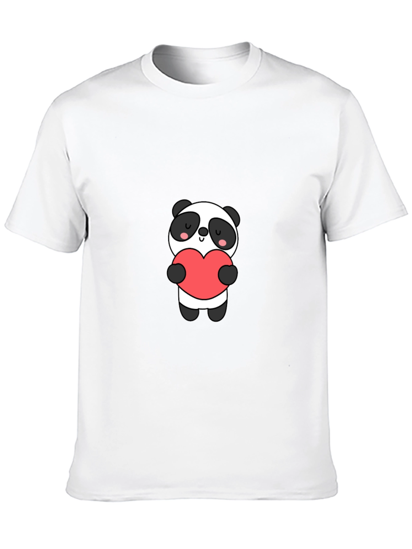 Cute Panda Holding Heart Graphic Tee