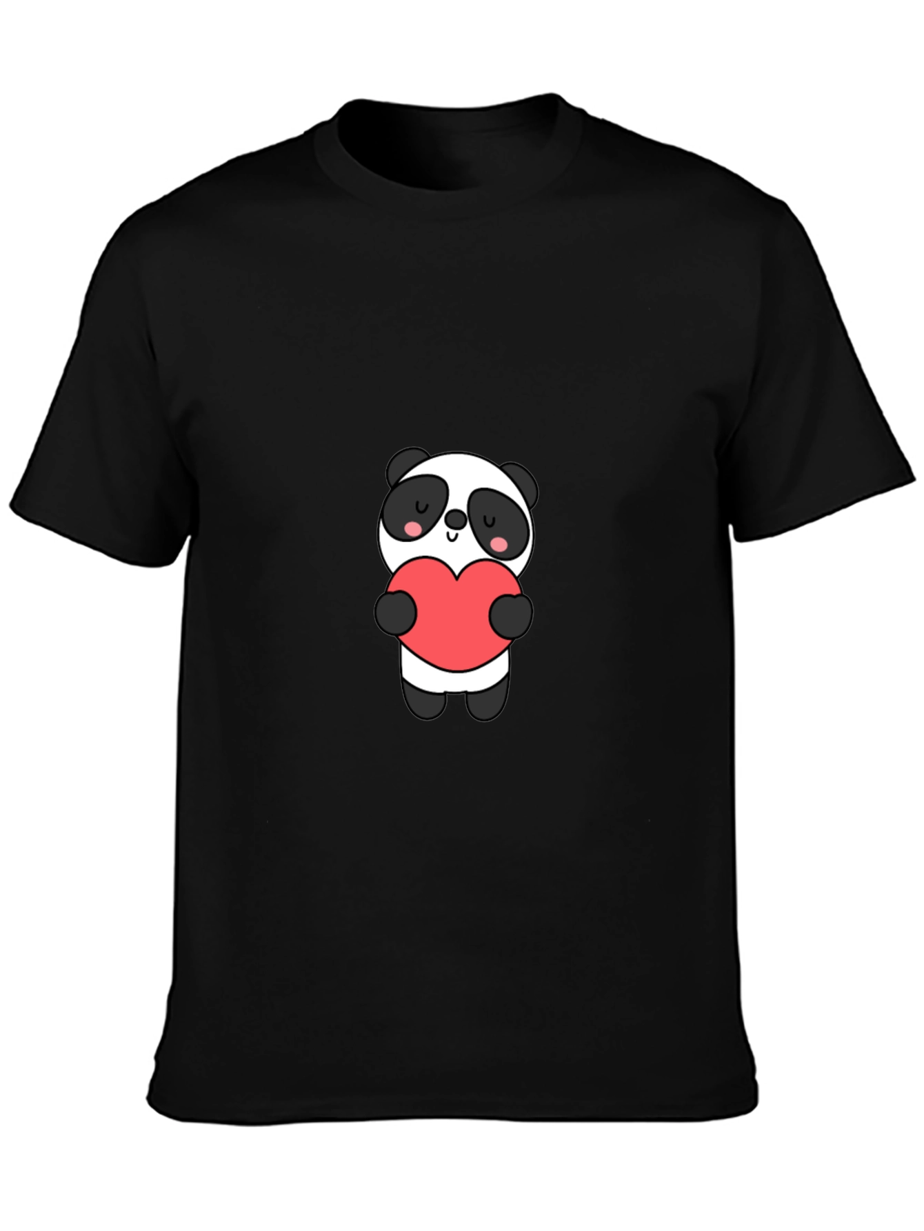 Cute Panda Holding Heart Graphic Tee
