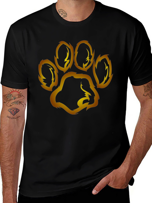 Paw Print Graphic Tee - Mens Black T-Shirt