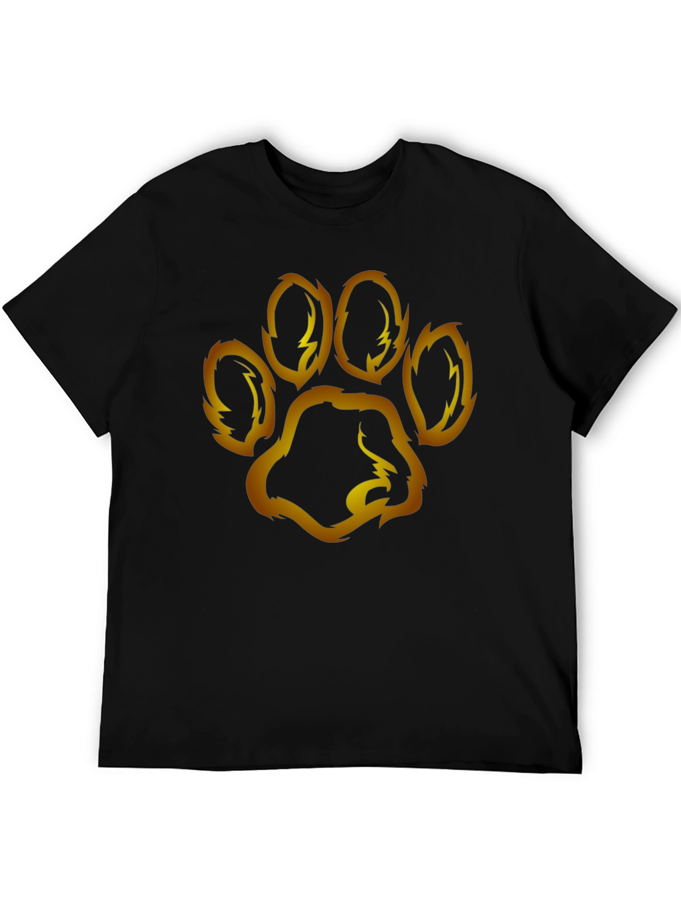 Paw Print Graphic Tee - Mens Black T-Shirt