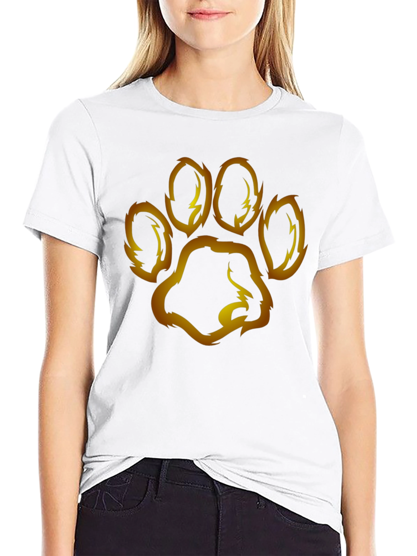 Paw Print Graphic Tee - Mens Black T-Shirt