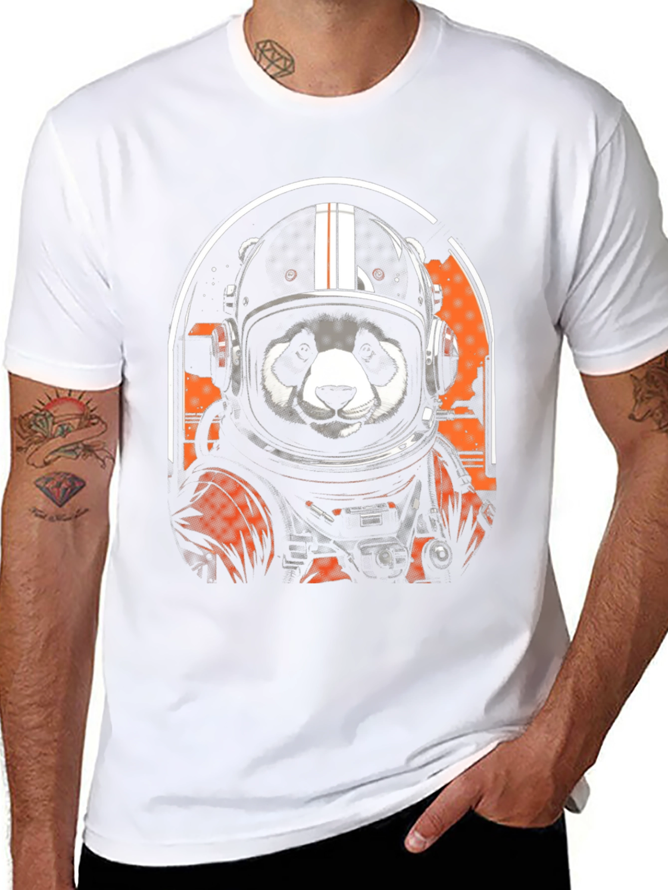 Panda Astronaut Graphic T-Shirt