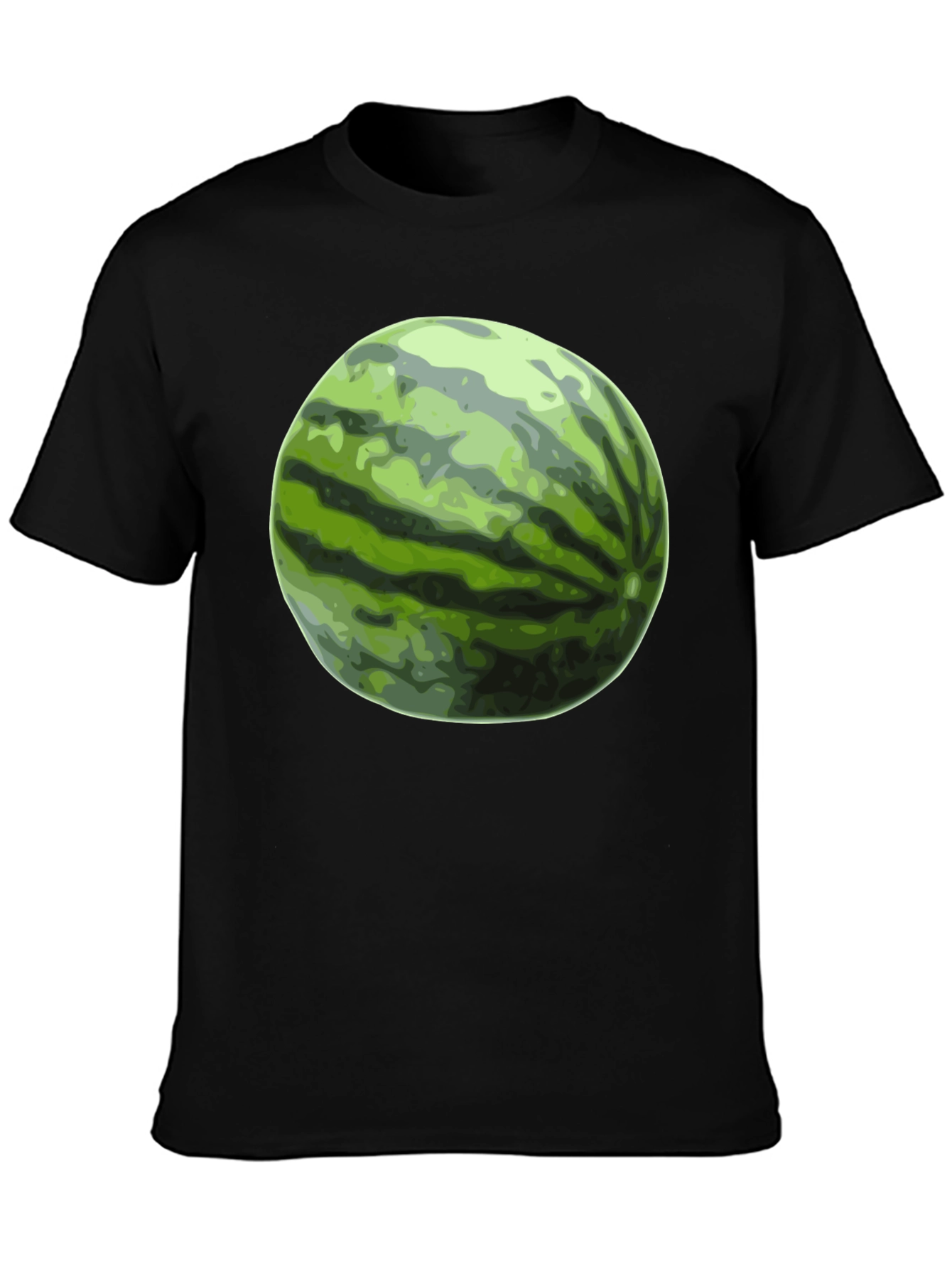 Watermelon Graphic Tee - Black Cotton T-Shirt