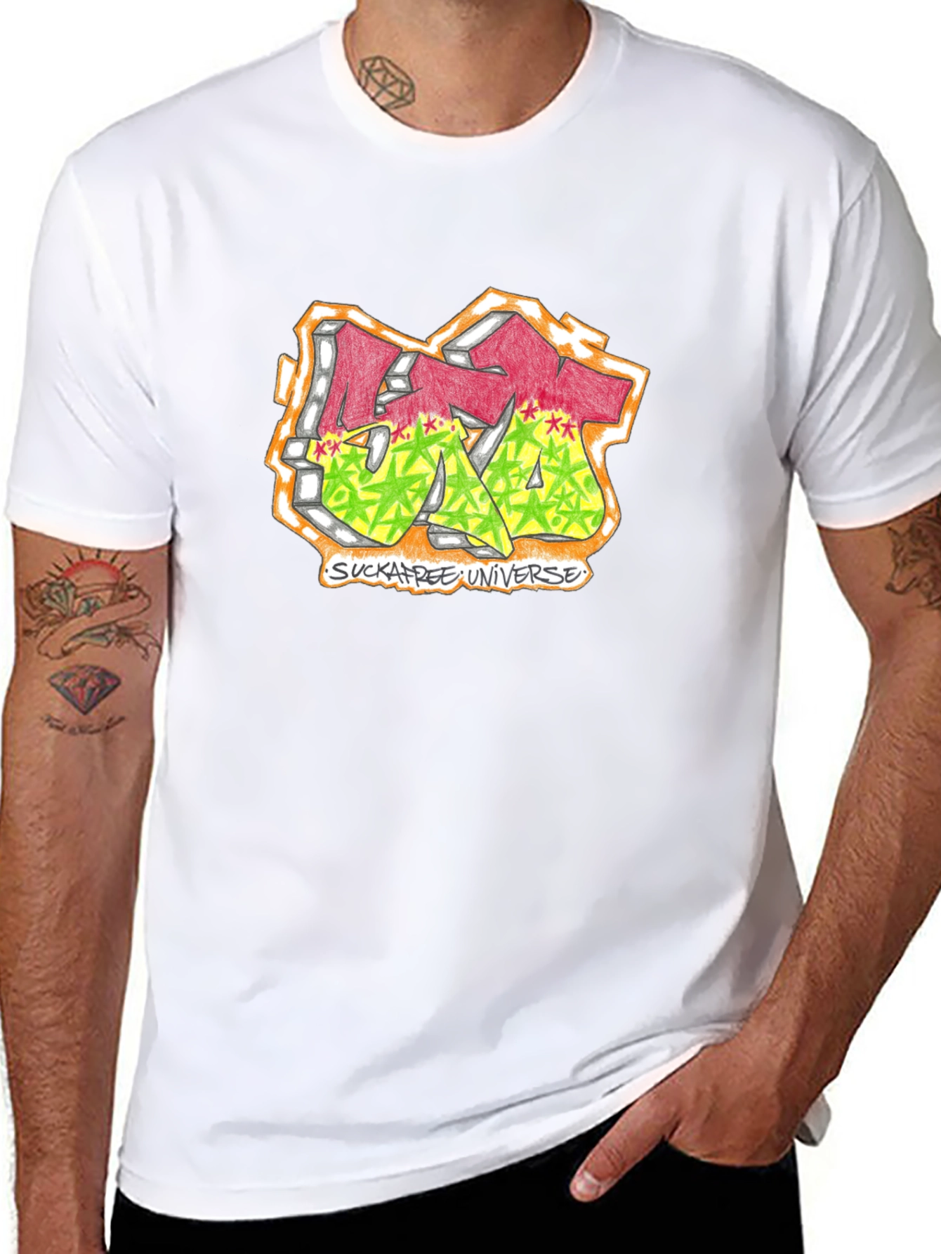 Sucka Free Universe Graphic T-Shirt - Black