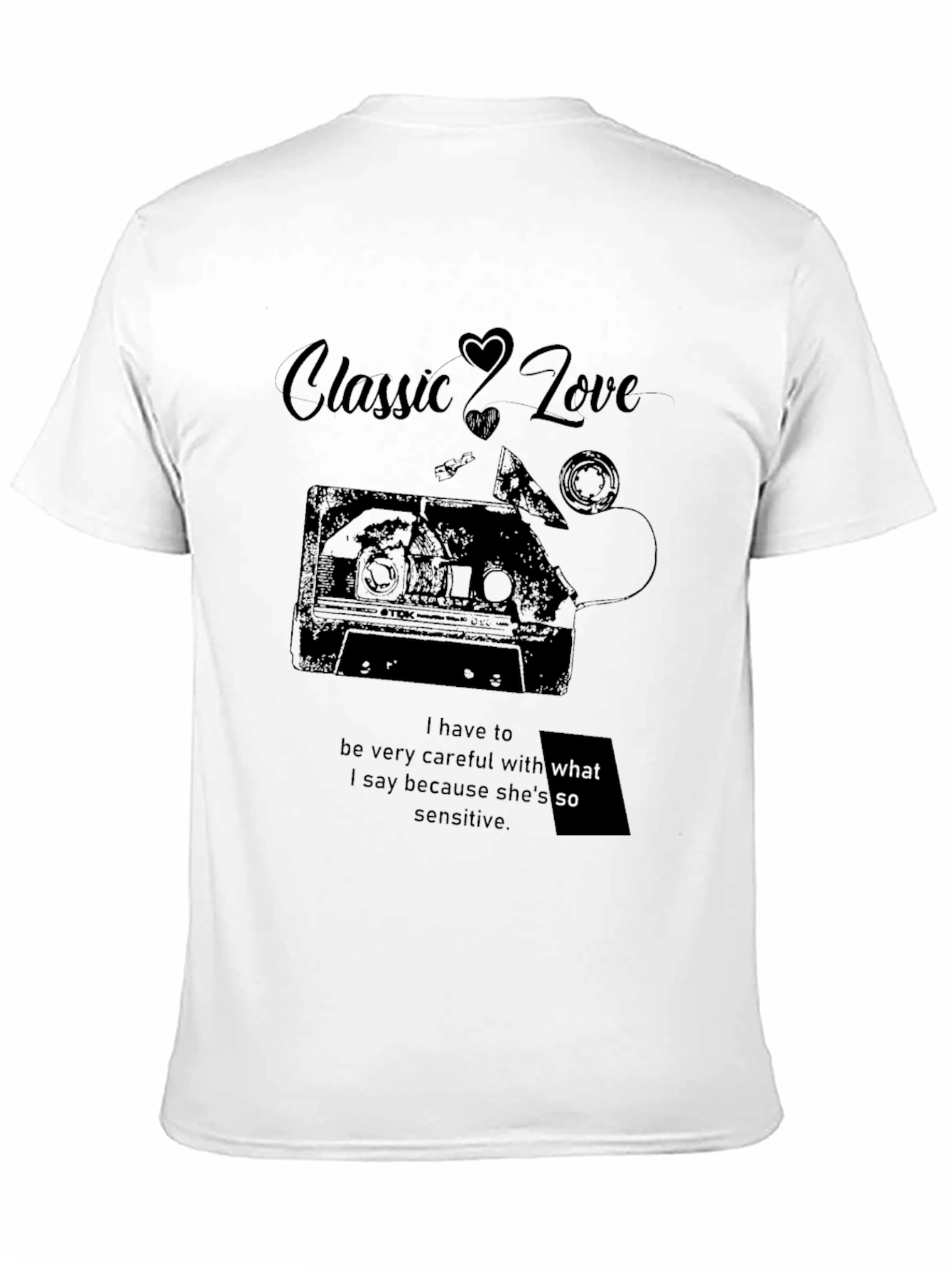 Classic Love Cassette Tape Graphic T-Shirt