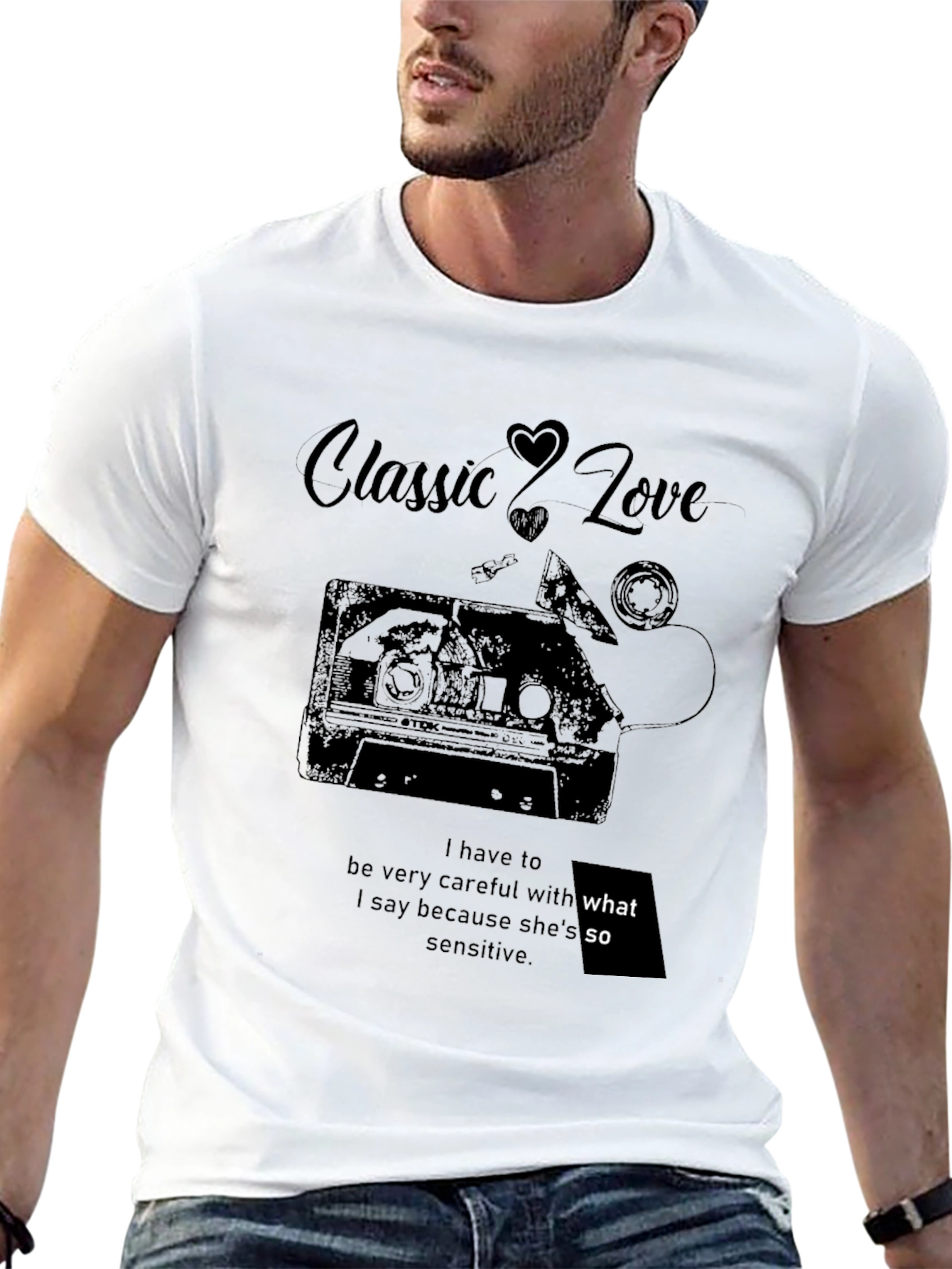 Classic Love Cassette Tape Graphic T-Shirt
