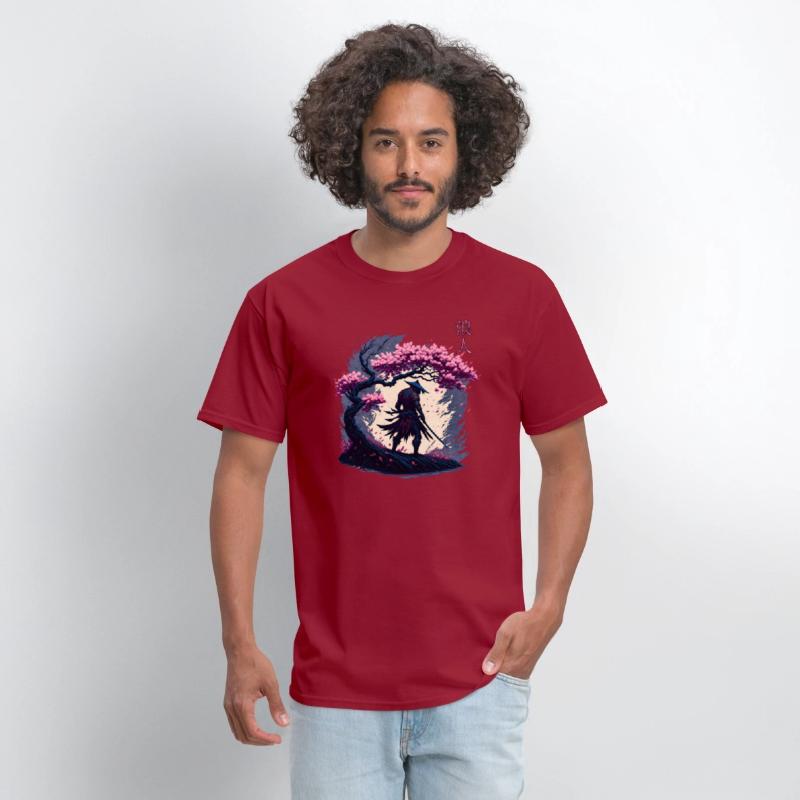 Samurai Warrior under a Blossom Tree