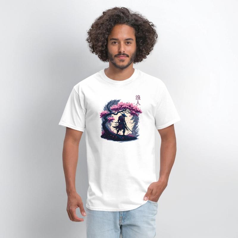 Samurai Warrior under a Blossom Tree