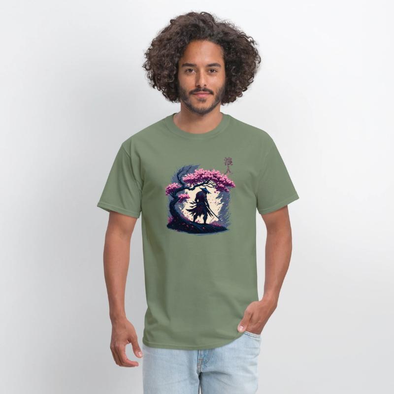 Samurai Warrior under a Blossom Tree