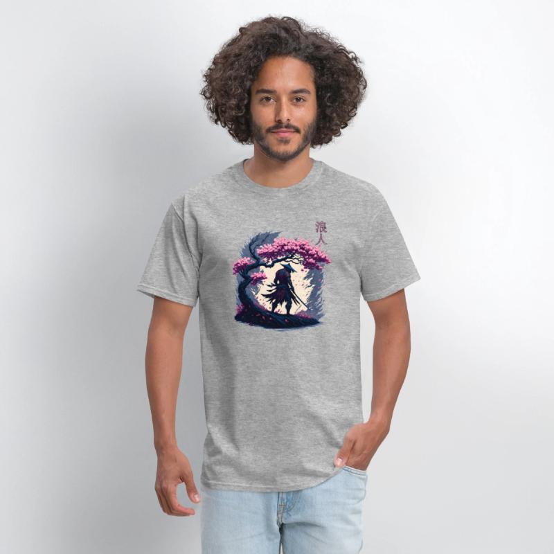 Samurai Warrior under a Blossom Tree