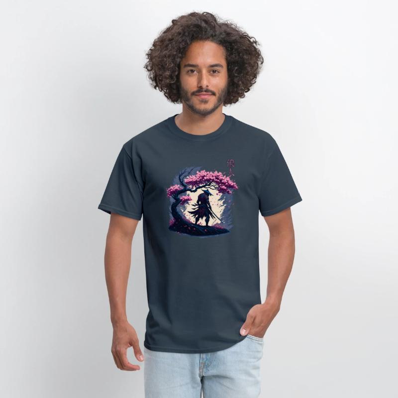 Samurai Warrior under a Blossom Tree