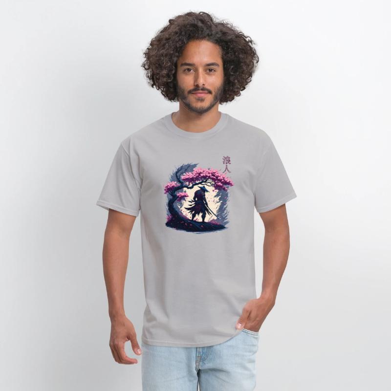 Samurai Warrior under a Blossom Tree