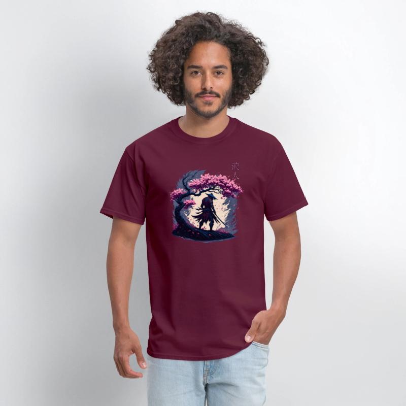 Samurai Warrior under a Blossom Tree