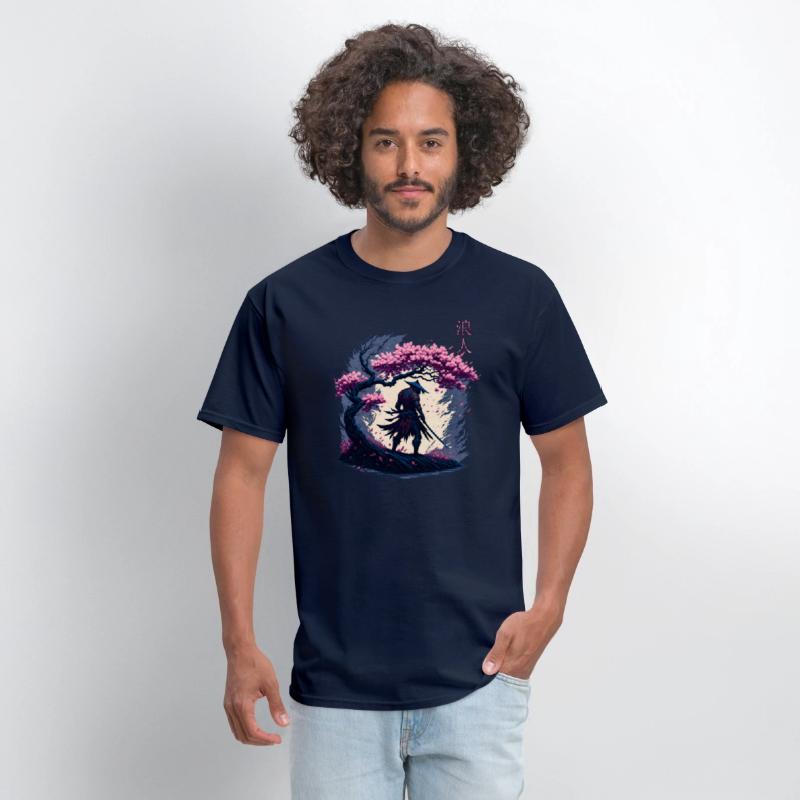 Samurai Warrior under a Blossom Tree