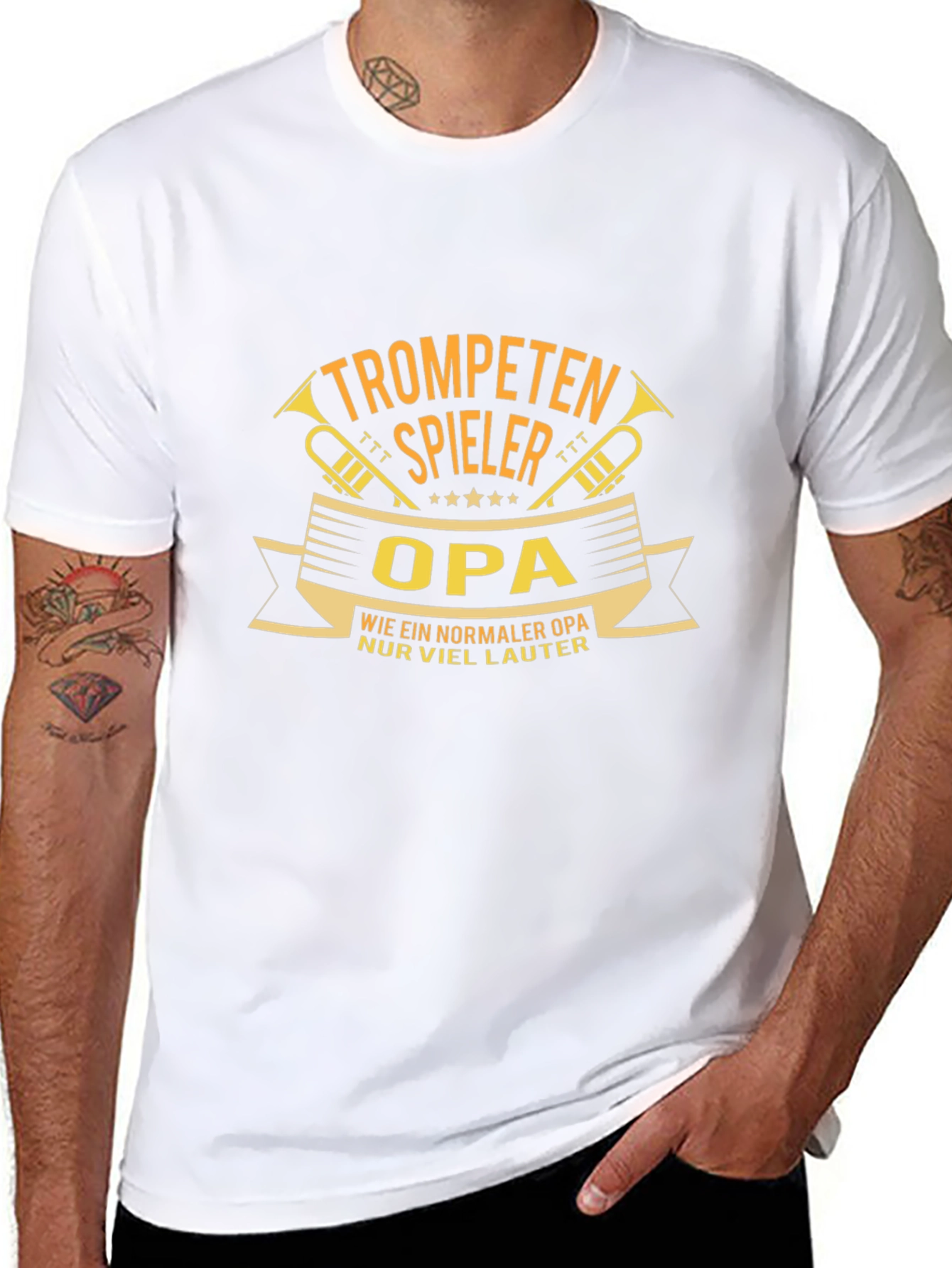 Trumpet Player Opa Black T-Shirt