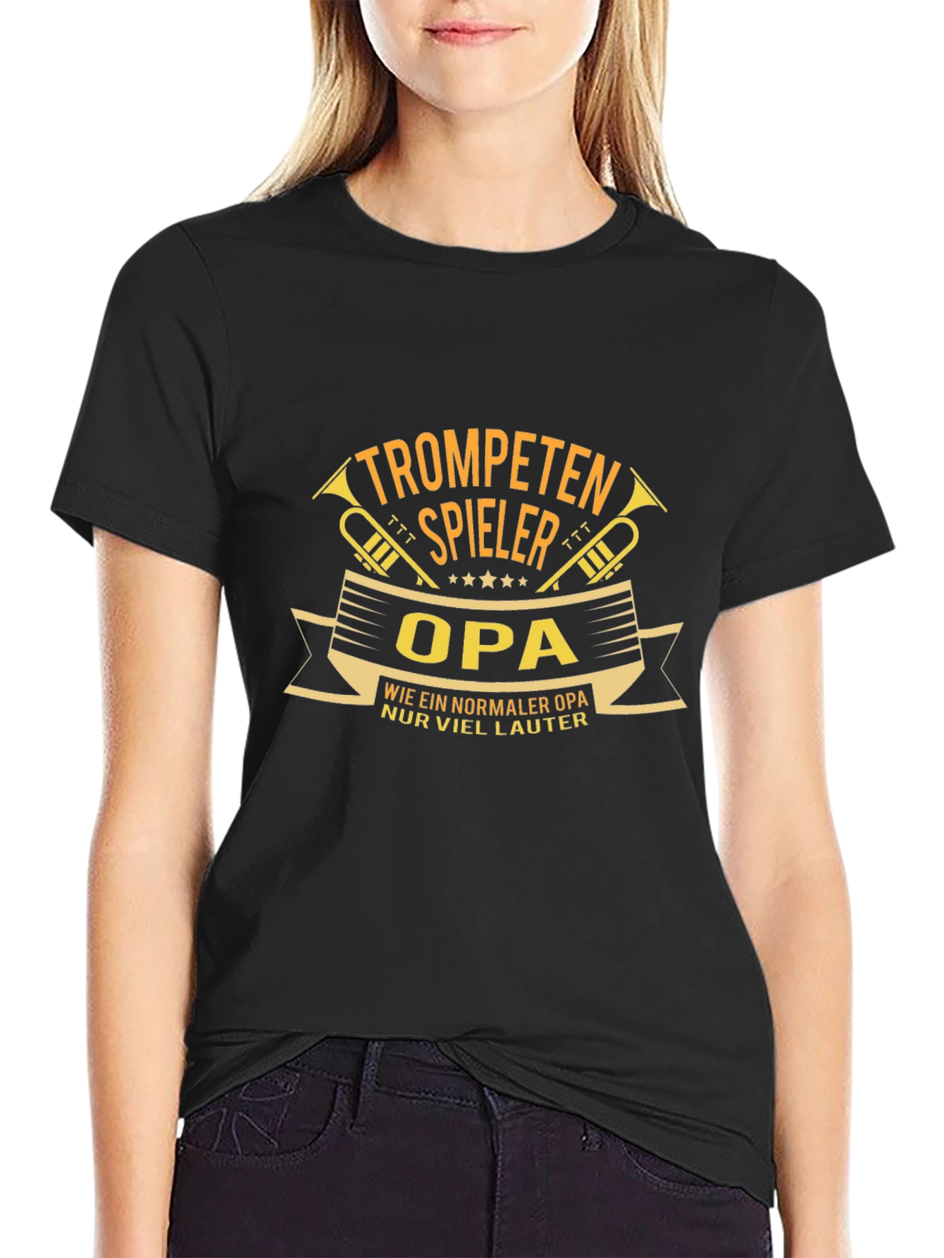 Trumpet Player Opa Black T-Shirt