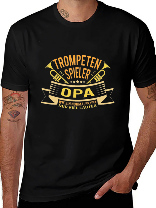 Trumpet Player Opa Black T-Shirt