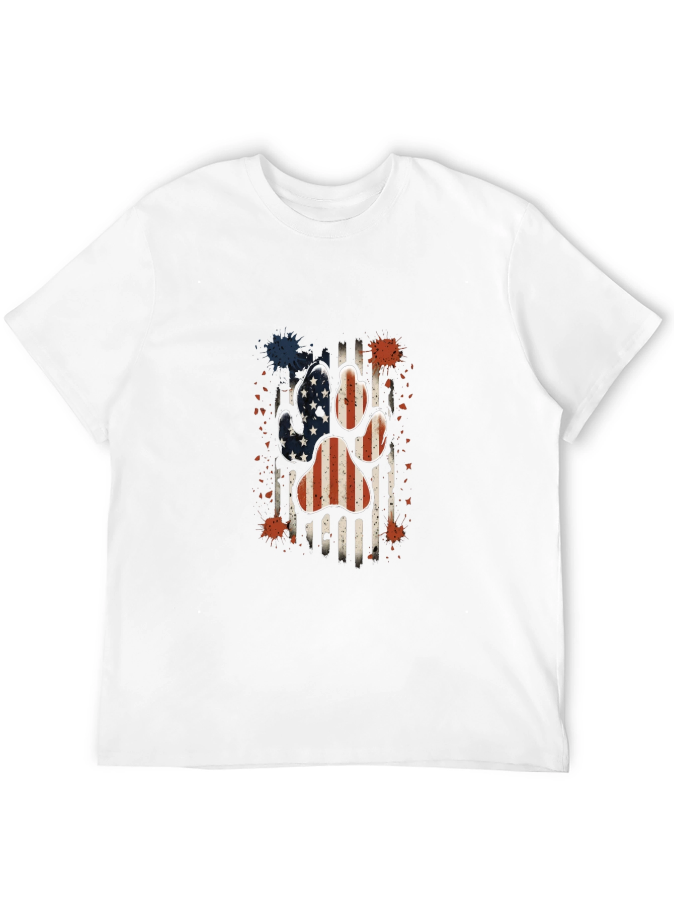 Patriotic Paw Print Mens T-Shirt