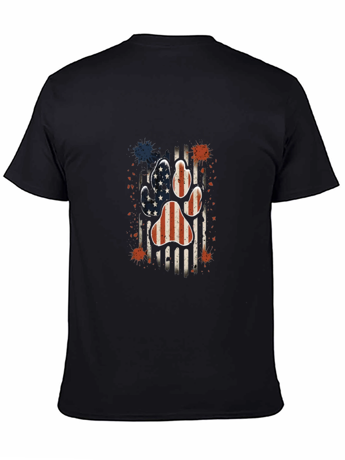 Patriotic Paw Print Mens T-Shirt