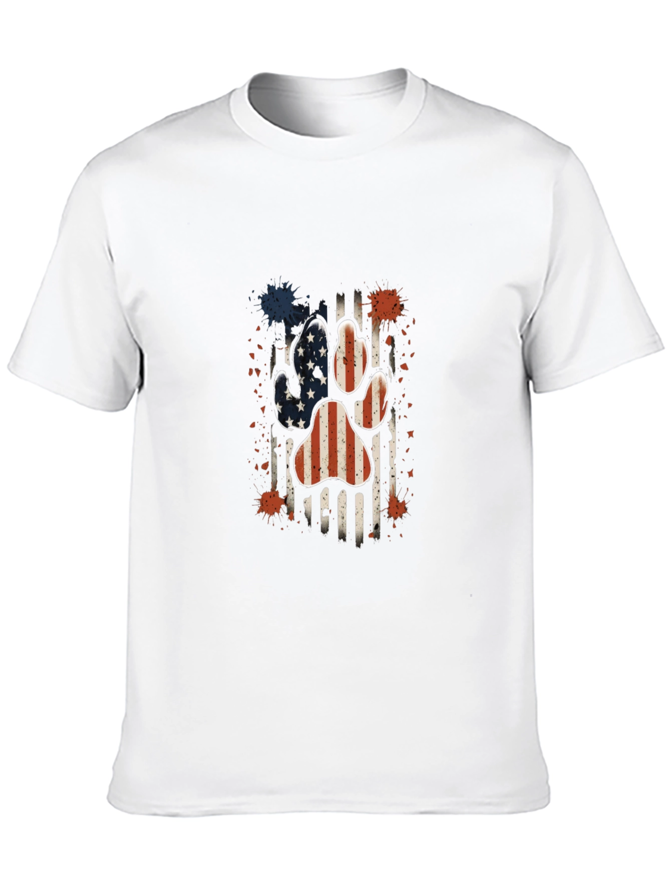 Patriotic Paw Print Mens T-Shirt