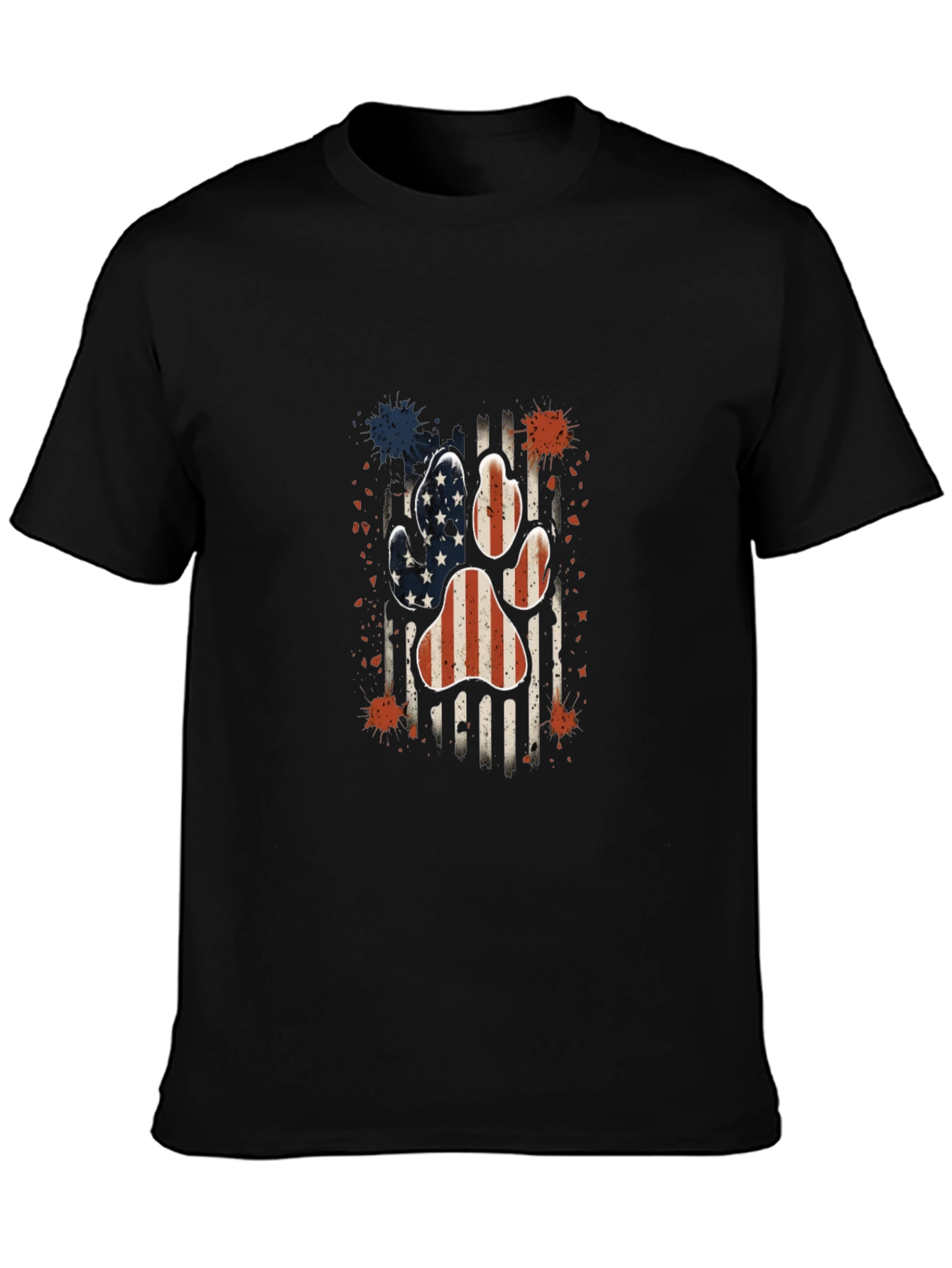 Patriotic Paw Print Mens T-Shirt