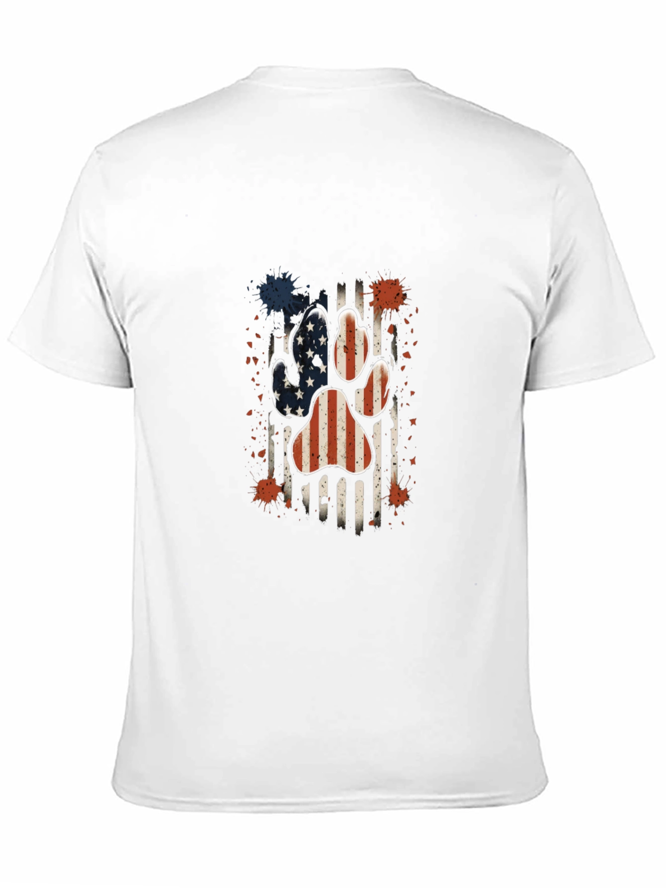 Patriotic Paw Print Mens T-Shirt