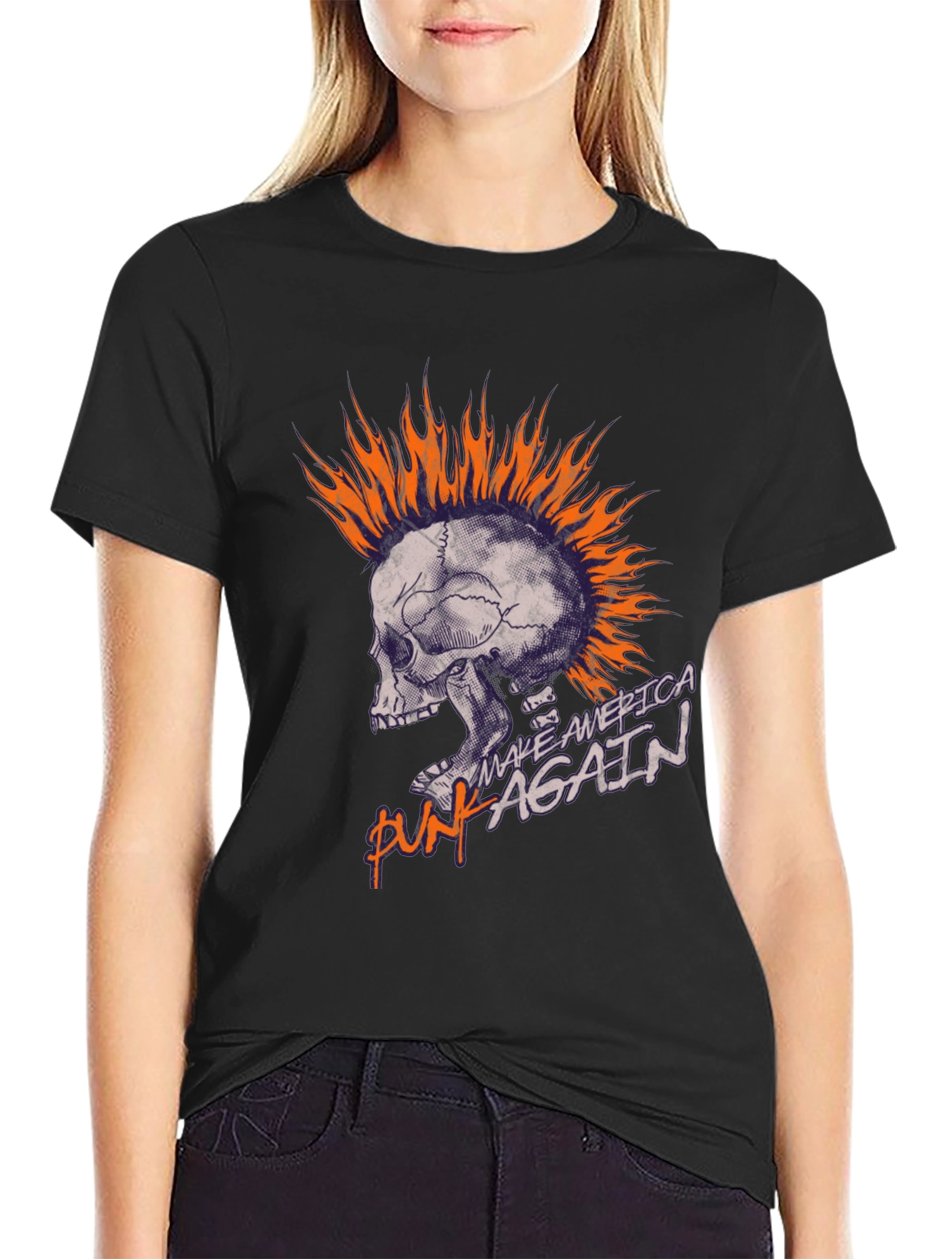 Punk Again Skull Graphic T-Shirt