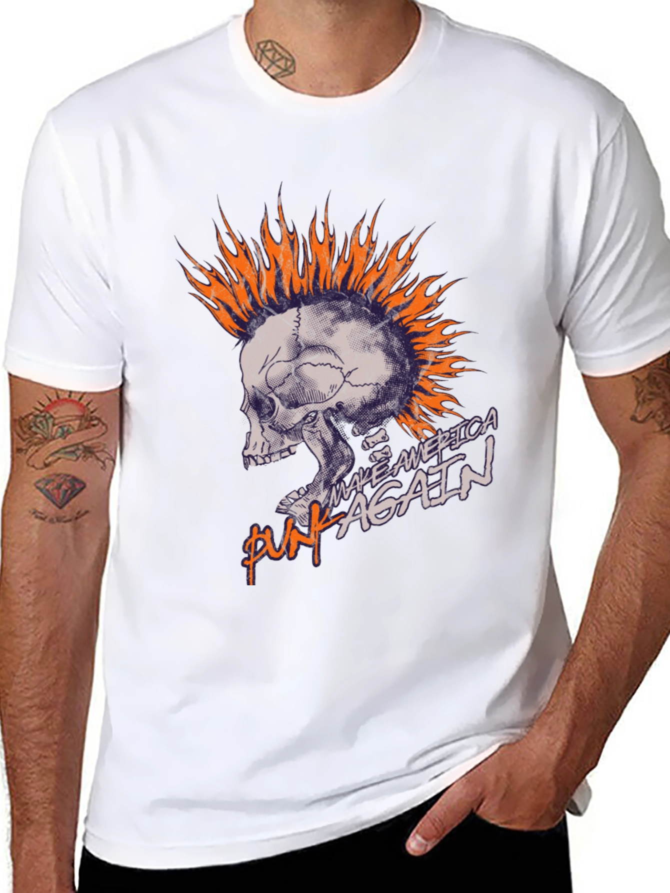 Punk Again Skull Graphic T-Shirt