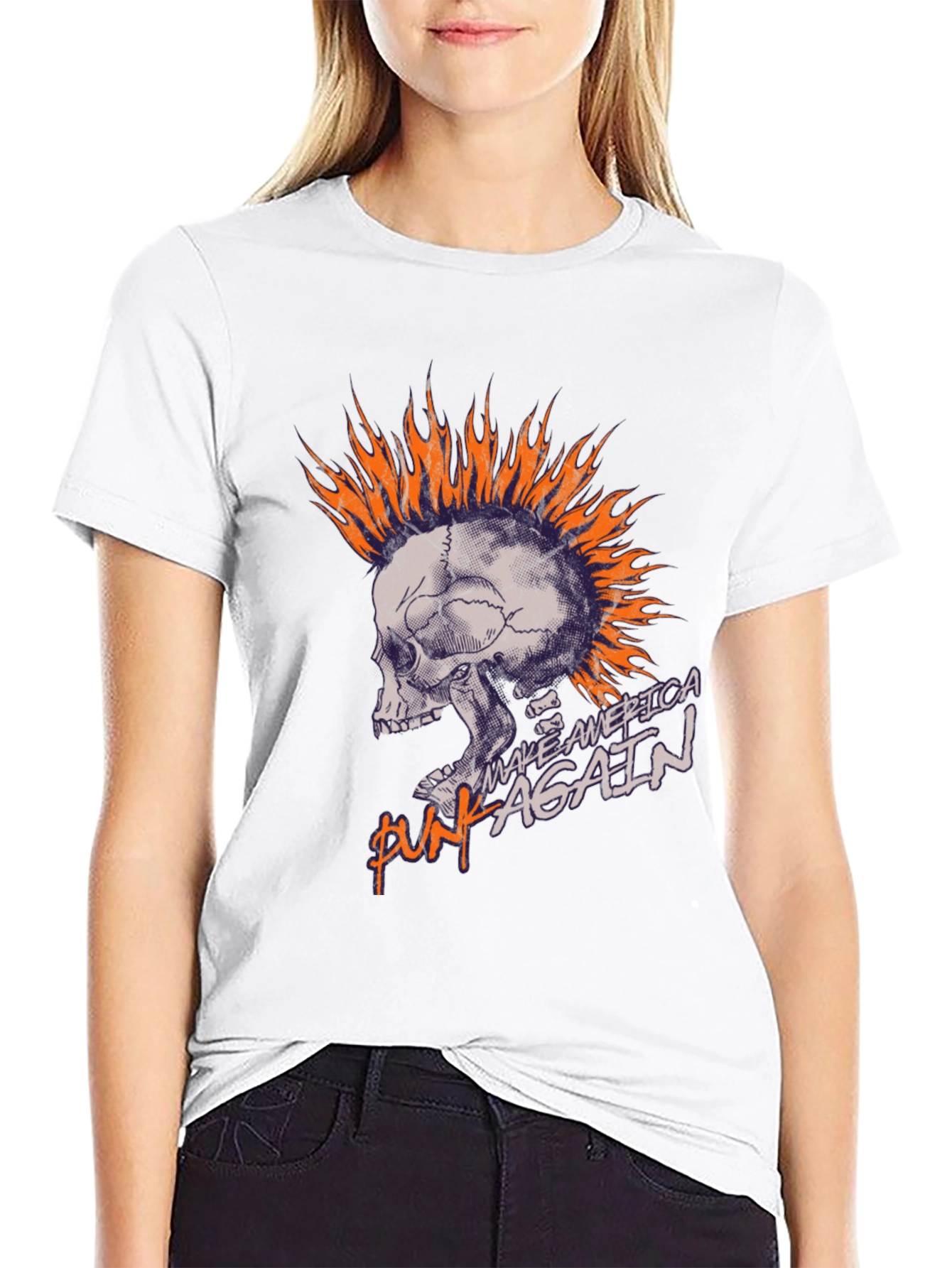Punk Again Skull Graphic T-Shirt