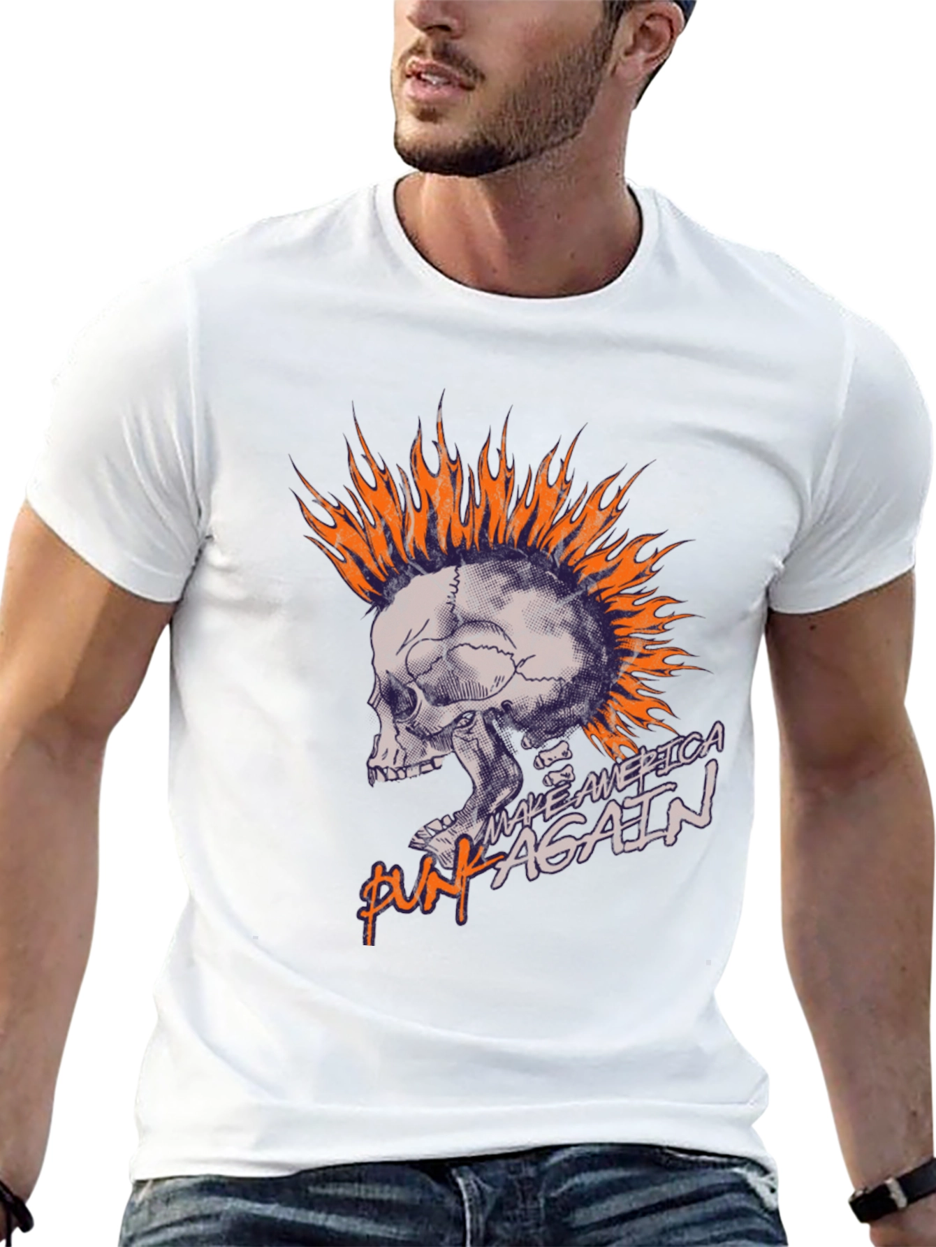 Punk Again Skull Graphic T-Shirt