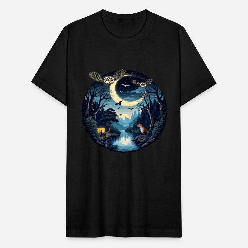 Serene Foxes Beneath Moonlit Waters
