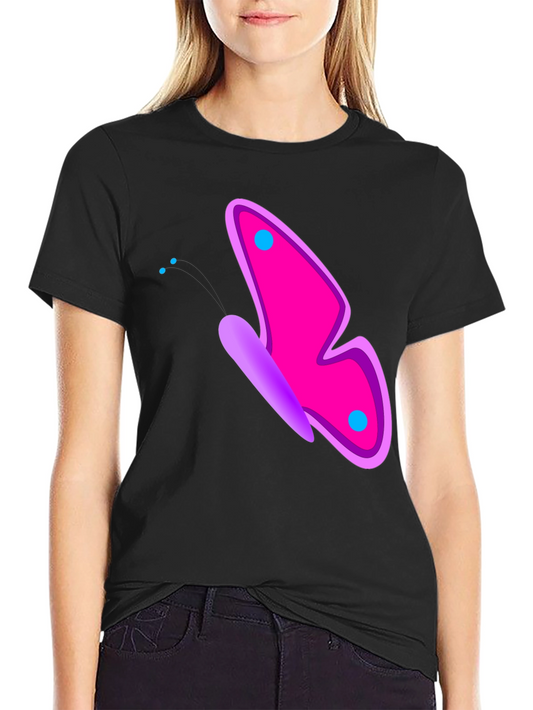 Butterfly Graphic Tee - Bold Pink & Purple Design