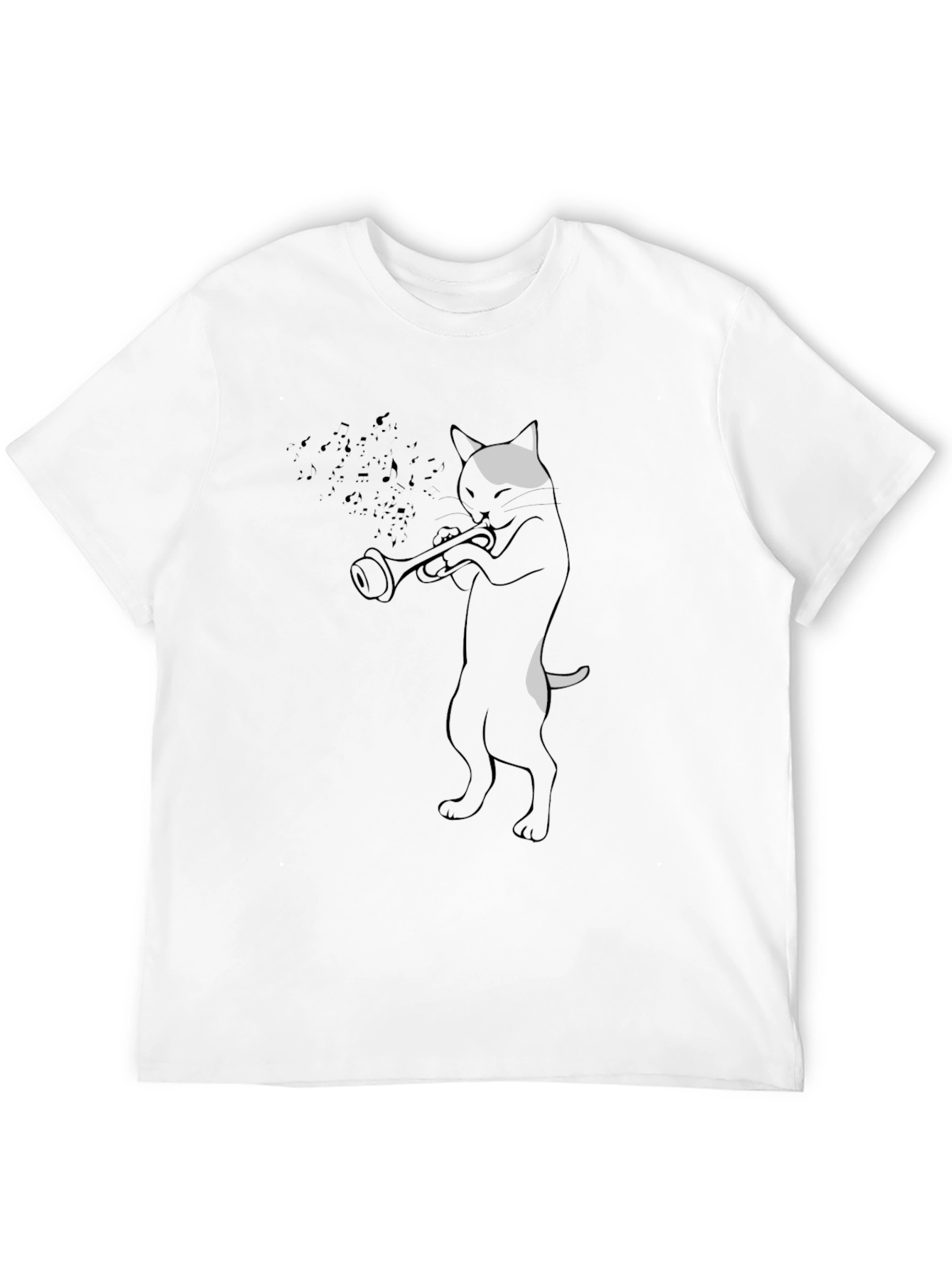 Cool Cat Trumpet Player Graphic T-Shirt