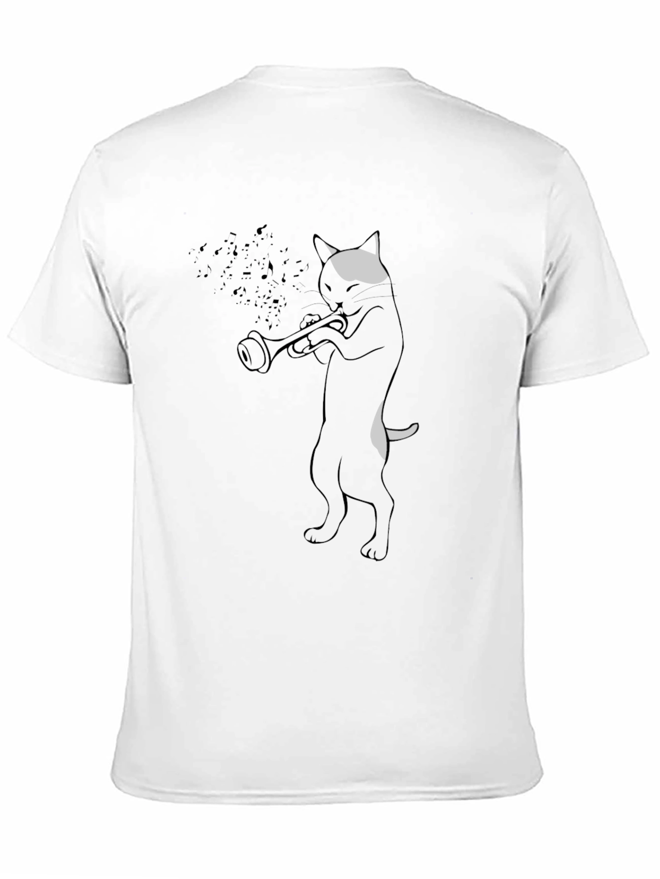 Cool Cat Trumpet Player Graphic T-Shirt