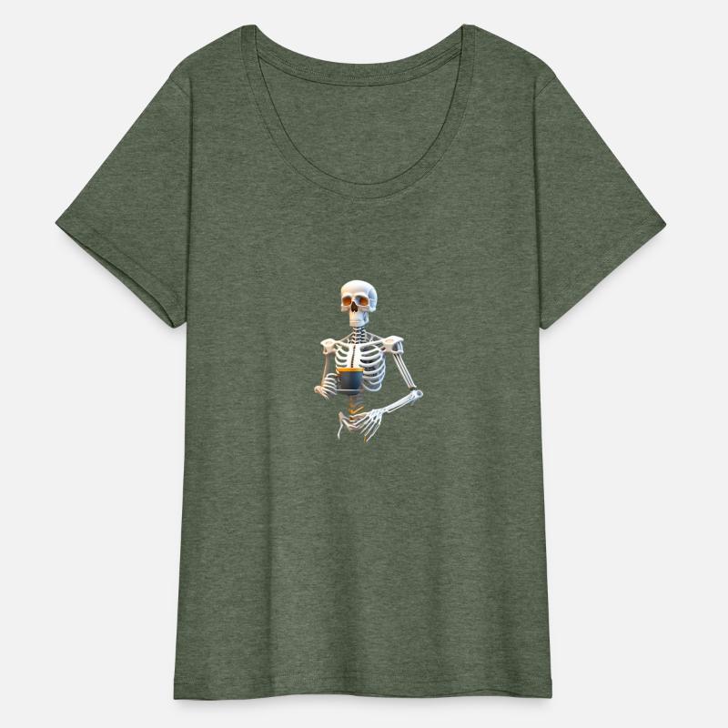 Skeleton drinking coffee 3D design