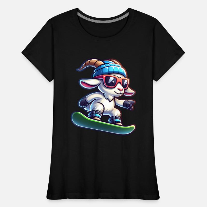 Snowboarder Goat Winter Adventure