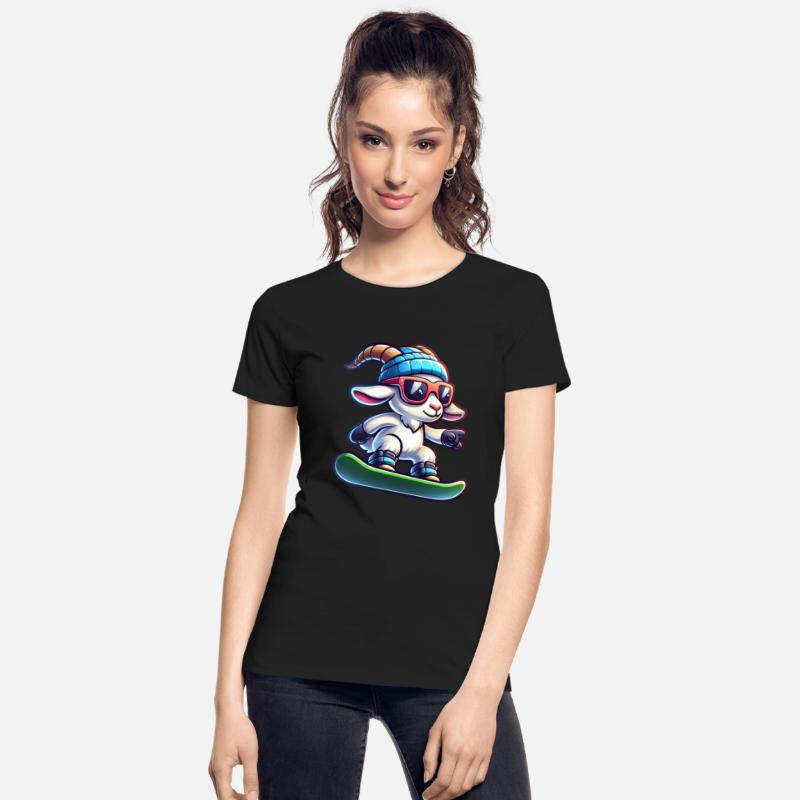 Snowboarder Goat Winter Adventure