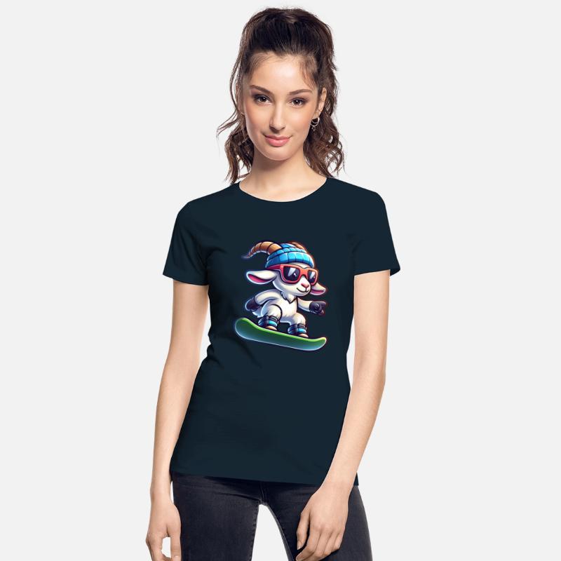 Snowboarder Goat Winter Adventure