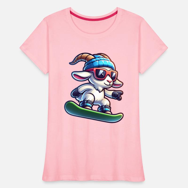 Snowboarder Goat Winter Adventure