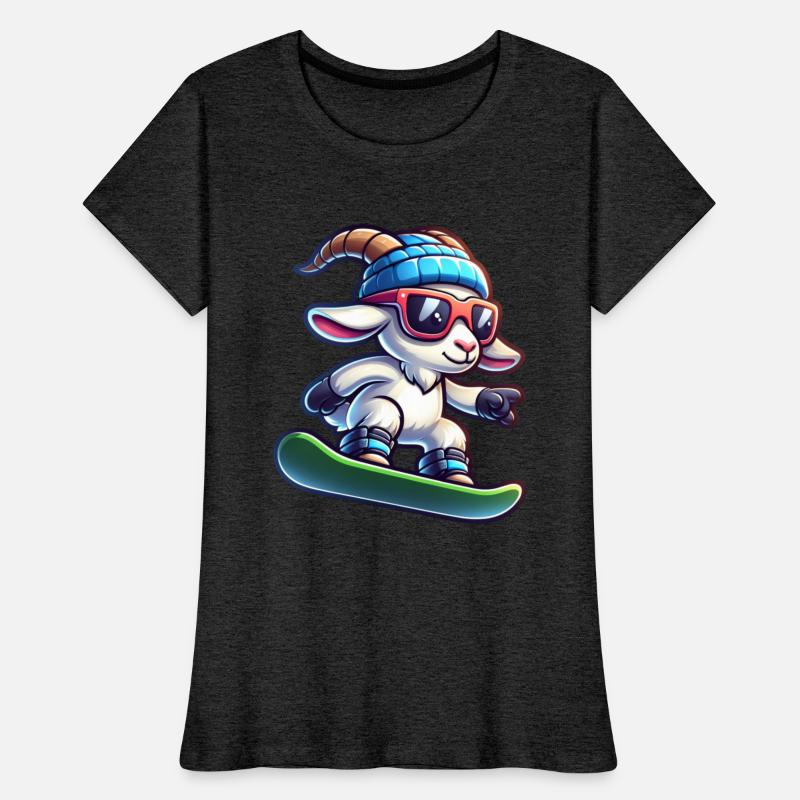 Snowboarder Goat Winter Adventure
