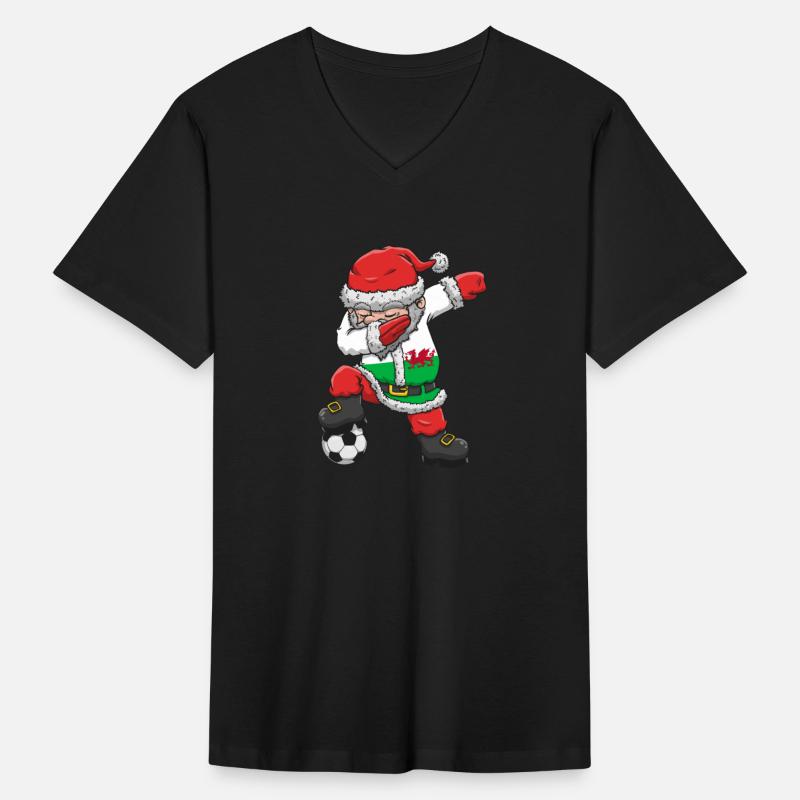 Soccer Boy Dabbing Santa Christmas Jersey Wales