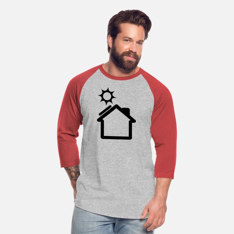 Solar panel on house with sun