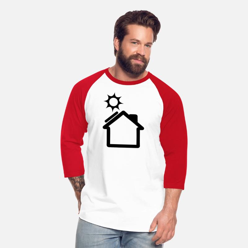 Solar panel on house with sun