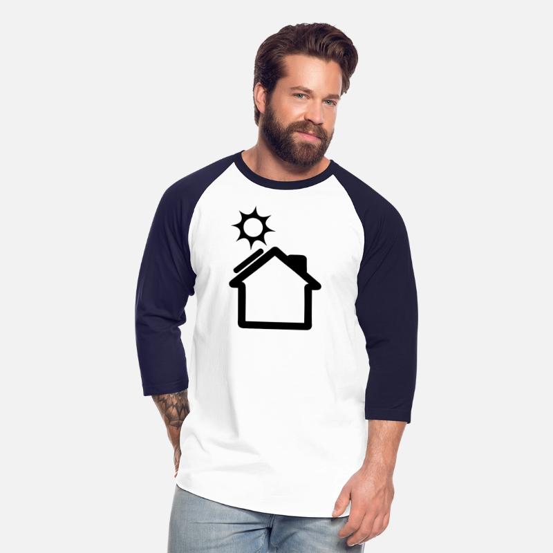 Solar panel on house with sun