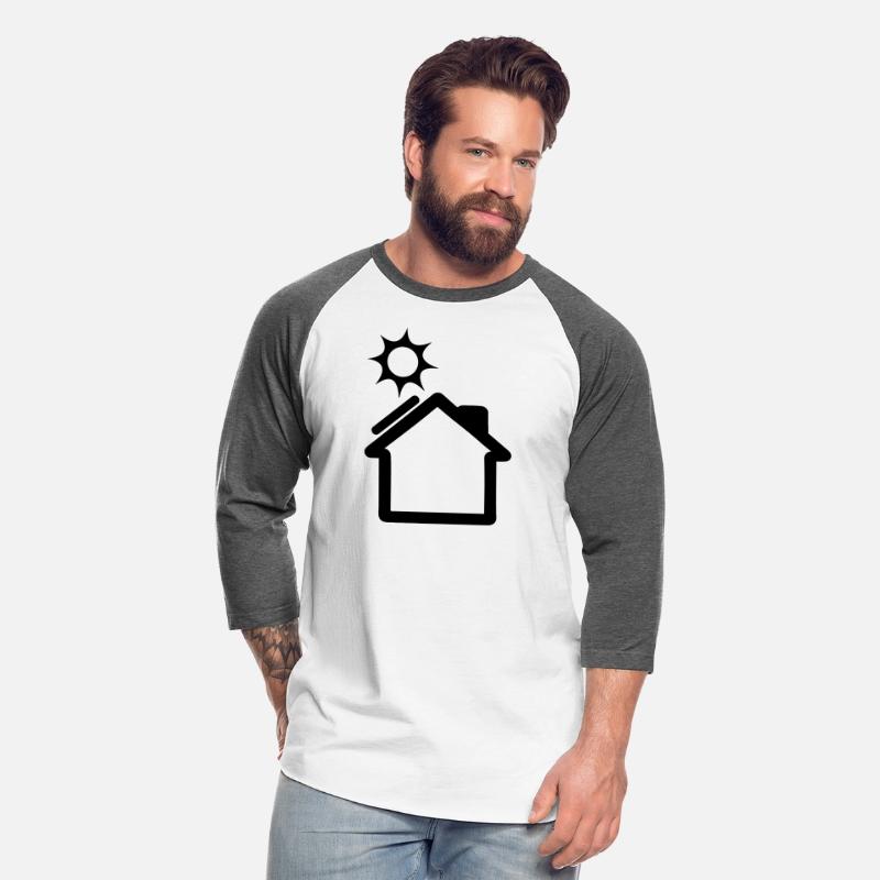 Solar panel on house with sun