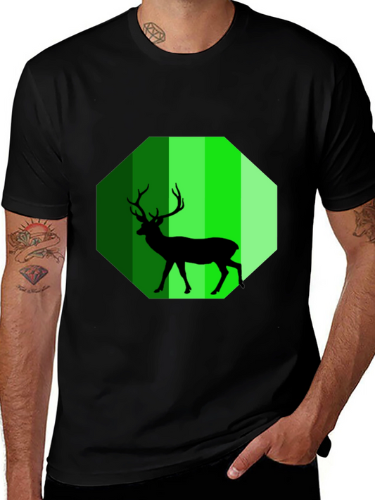 Green Deer Silhouette Graphic Tee