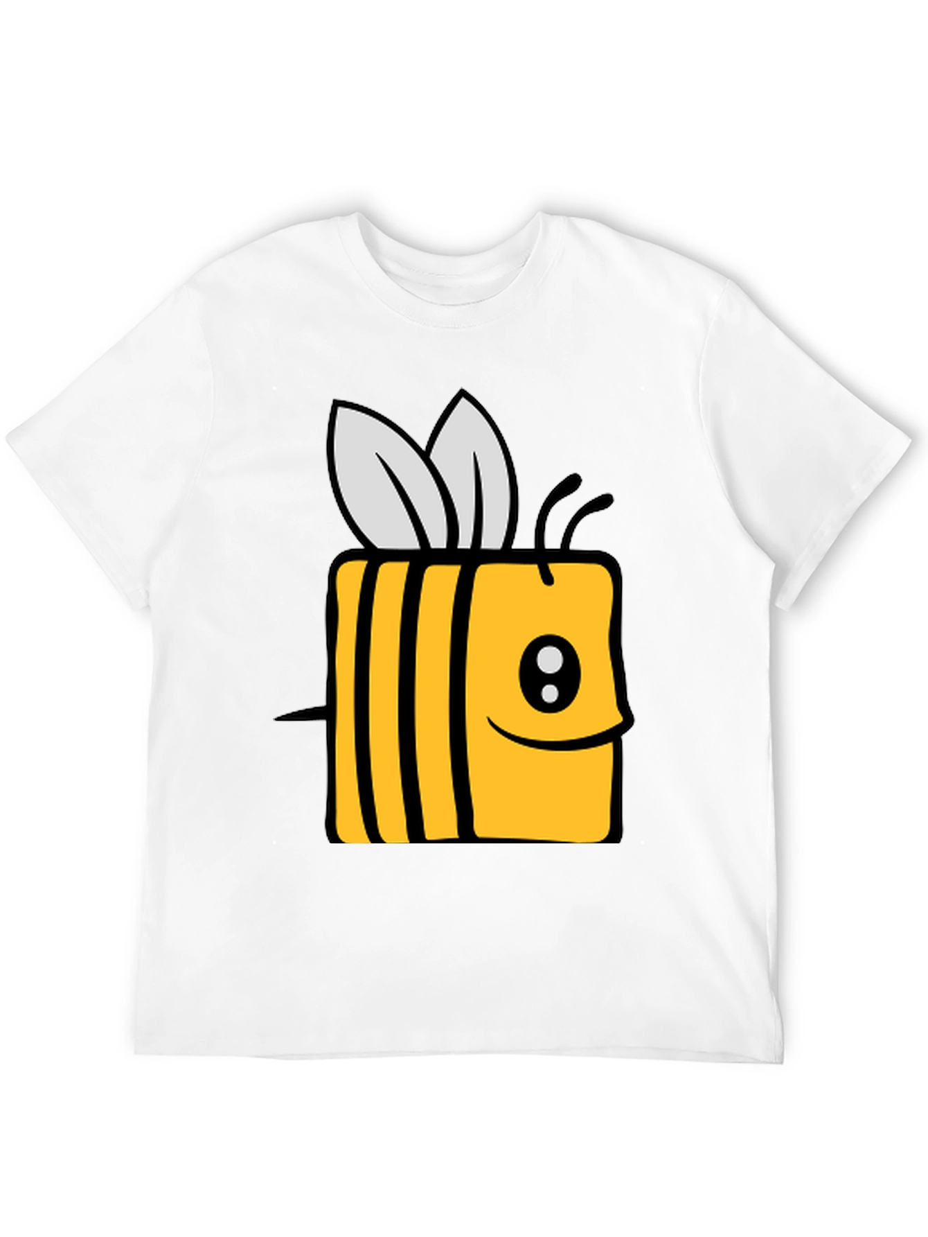 Cute Cartoon Bee Graphic Black T-Shirt
