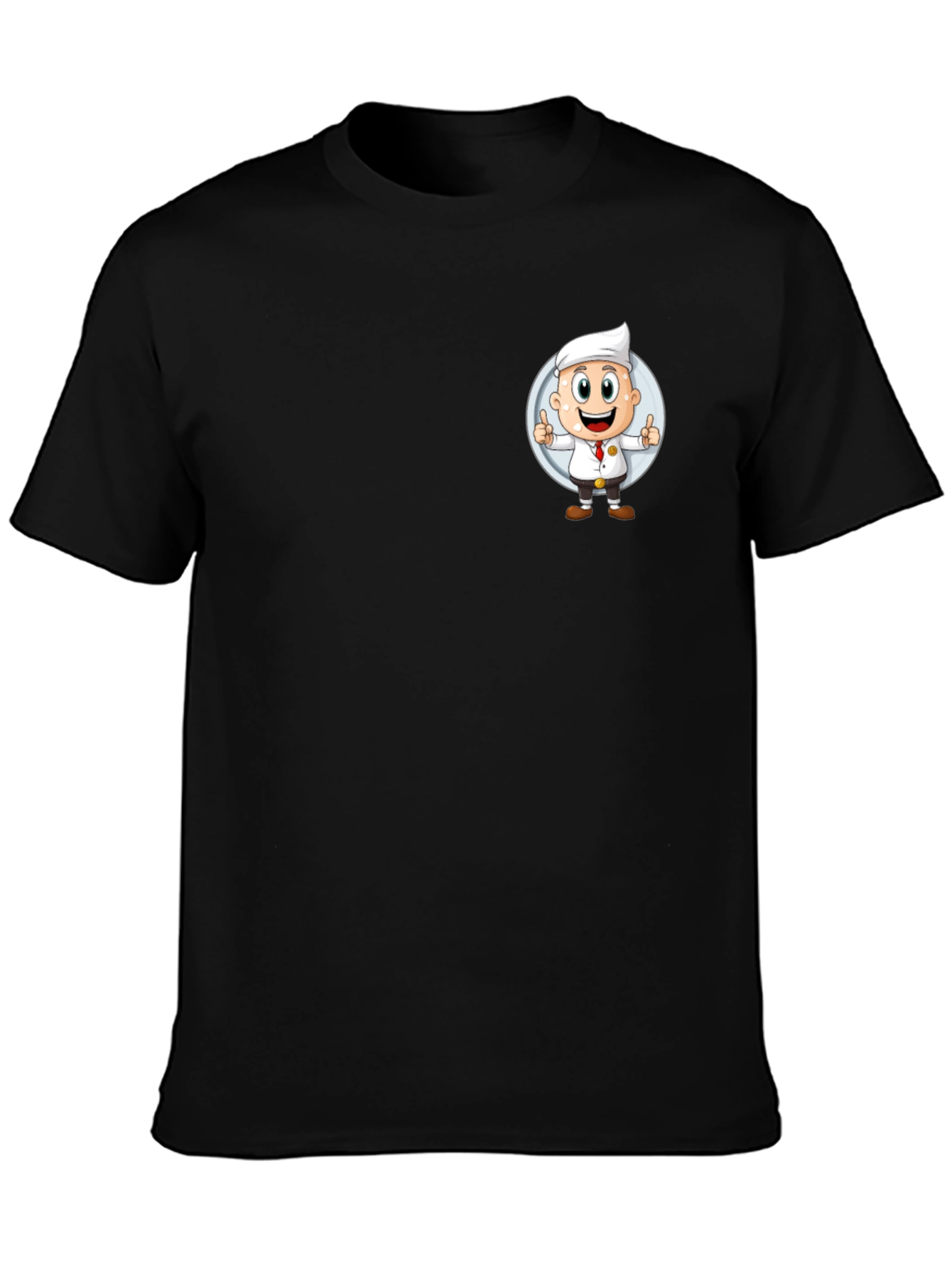 Chef Cartoon Graphic Black T-Shirt