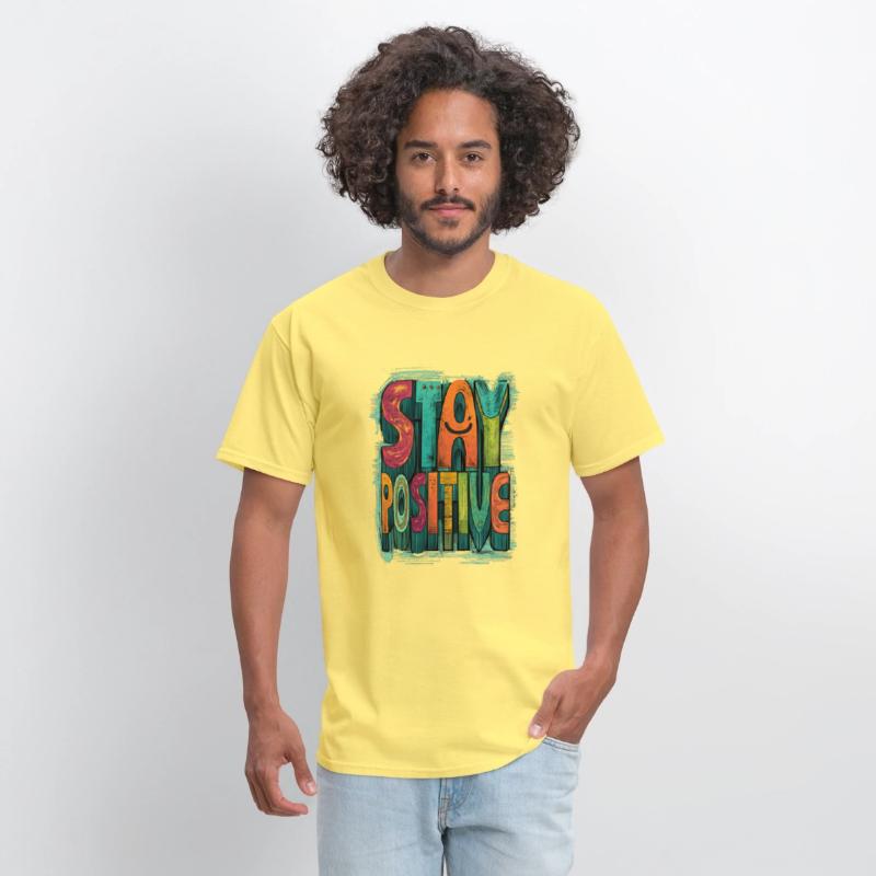 Stay Positive – Retro Color Block Text