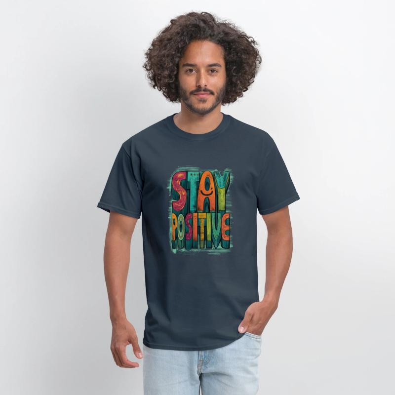 Stay Positive – Retro Color Block Text